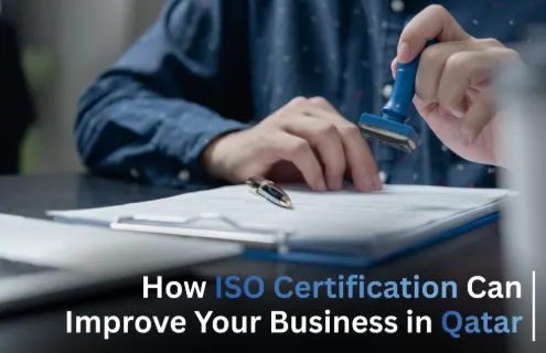 ISO 9001 Certification feature image showing ISO 9001 button and professional