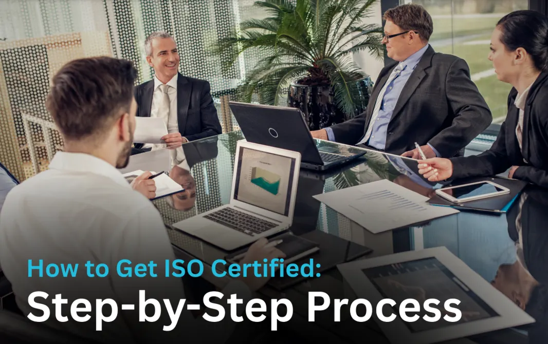 business mans are discussing How to get ISO Certified step by step process.